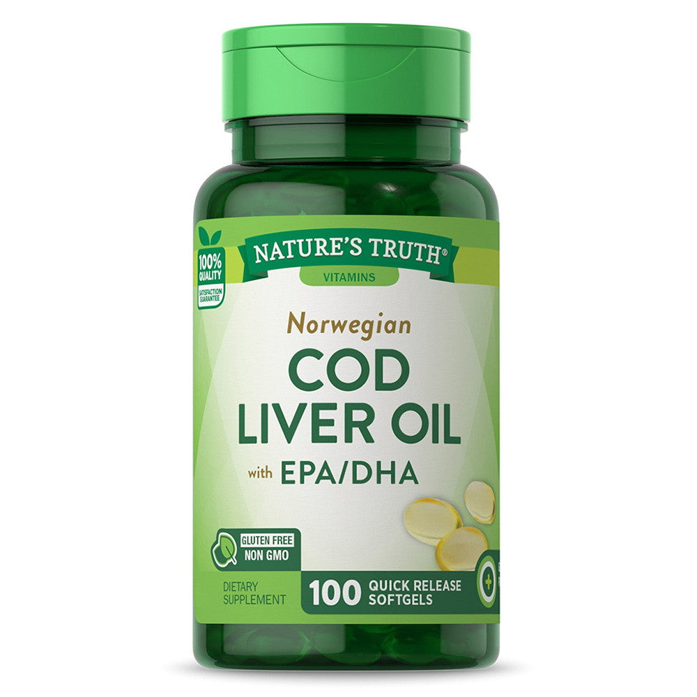 Nature's Truth Norwegian COD Liver Oil with EPA/DHA Softgels, 100 Ea